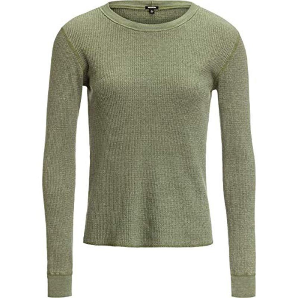 NEW Monrow Green Thermal Long sleeve Shirt L